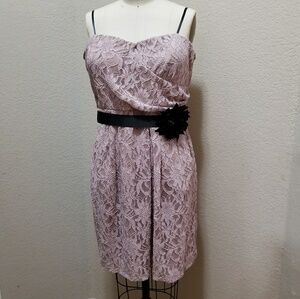 ➕️City Triangle 💜 Elegant Lace Dress with Black Belt